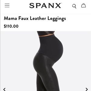 Spanx Mama Faux Leather Leggings S - Brand New!